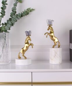 Tượng ngựa trang trí bằng đồng gắn pha lê