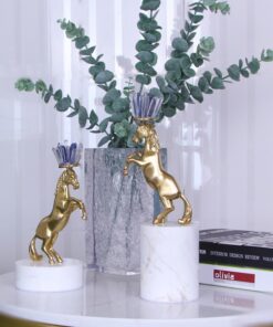 Tượng ngựa trang trí bằng đồng gắn pha lê