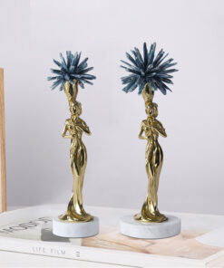 Tượng nữ thần bằng đồng để bàn