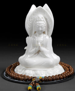 Tượng Phật Quan Âm 2 mặt để xe ô tô cho nguoi menh kim