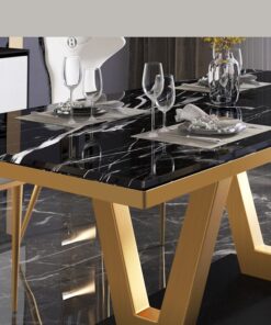 Bộ bàn ăn chân chữ V sang trọng