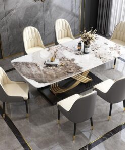 Bộ bàn ăn hình chữ nhật sang trọng