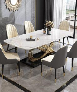 Bộ bàn ăn hình chữ nhật sang trọng