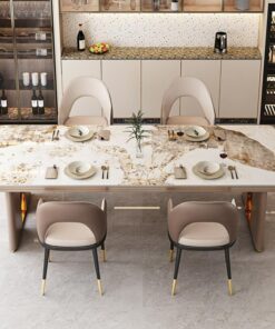 Bộ bàn ăn mặt đá phiến sang trọng