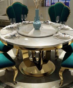 Bộ bàn ăn mặt đá hoa cương phong cách Châu Âu