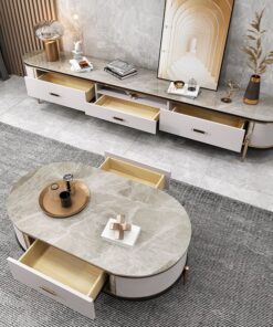 Bộ kệ tivi và bàn trà phong cách Bắc Âu