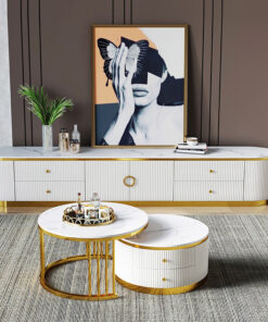 Bô kệ Tivi và bàn trà mặt đá phiến