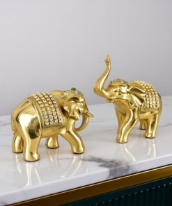 Cặp voi như ý trang trí nội thất bằng đồng