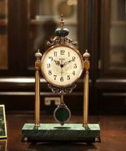 Đồng hồ để bàn phong cách cổ điển mạ vàng sang trọng