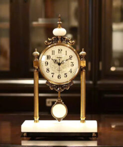 Đồng hồ để bàn phong cách cổ điển mạ vàng sang trọng