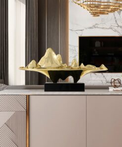 Hòn non bộ mạ điện bày quầy lễ tân, sảnh khách sạn