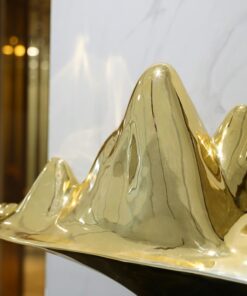 Hòn non bộ mạ điện bày quầy lễ tân, sảnh khách sạn