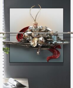 Tranh 3D Tông Ngộ Không trang trí nền tường phòng khách
