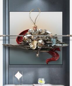 Tranh 3D Tông Ngộ Không trang trí nền tường phòng khách