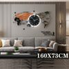 Tranh đồng hồ treo tường hình bản đồ Thế Giới