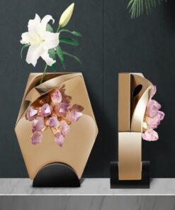 Bình hoa gắn pha lê sang trọng