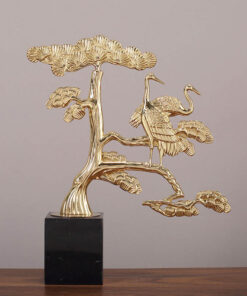 Decor tùng hạc trang trí kệ rượu