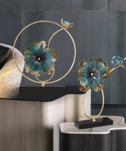 Decor lá sen bằng đồng trang trí