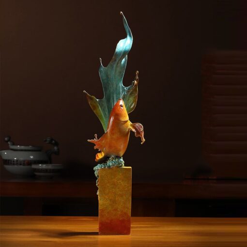 tuong-ca-chep-uon-minh 1 Tượng cá chép uốn mình bằng đồng