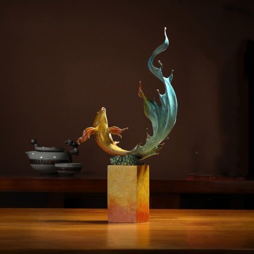 tuong-ca-chep-uon-minh 4 Tượng cá chép uốn mình bằng đồng