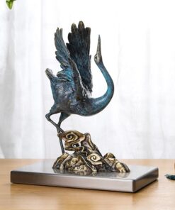 Tượng hạc bằng đồng nguyên chất