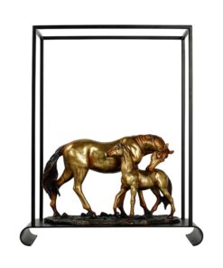 Tượng ngựa mẹ con bằng đồng
