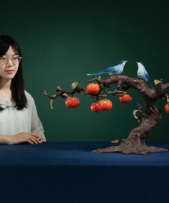 Chim hỷ tước đậu cành hồng bằng đồng