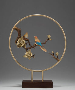 Đôi chim khuyên bằng đồng để bàn