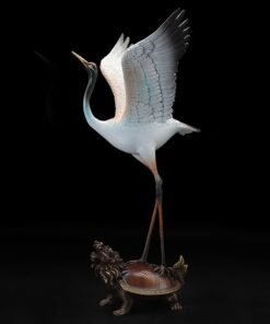 Đồ decor cao cấp hạc trên lưng rùa bằng đồng