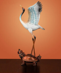 mẫu đồ trang trí Hạc trên lưng rùa bằng đồng