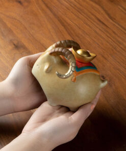 Tượng dê phong thủy bằng đồng để bàn làm việc