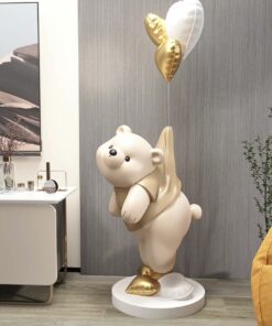 Tượng decor gấu béo trang trí để sàn