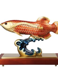 Tượng cá rồng ngậm tiền vàng quà tặng sếp sang trọng