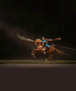 Đồ trang trí cao cấp quan công cưỡi ngựa cầm đao bằng đồng