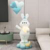 Tượng decor thỏ bunny ôm đèn led để sàn phòng khách