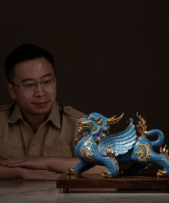 Tượng tỳ hưu phong thủy dát vàng 24k bằng đồng sang trọng