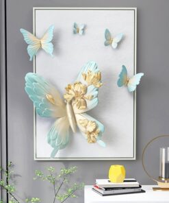 Phù điêu 3d trang trí tường uyên ương hồ điệp