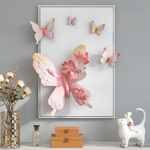 Mẫu tranh 3d treo tường uyên ương hồ điệp Mẫu tranh 3d treo tường uyên ương hồ điệp