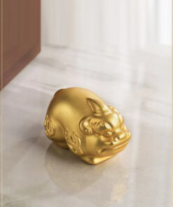 Tượng Tỳ Hưu một sừng mạ vàng 24K