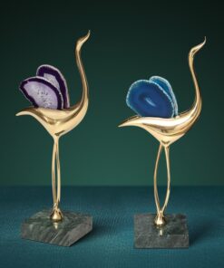 Mẫu chim hạc bằng đồng cánh đá