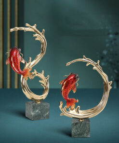 Tượng cá Koi bằng đồng nguyên chất