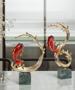 Tượng cá Koi bằng đồng nguyên chất