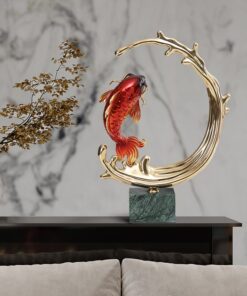 Tượng cá Koi bằng đồng nguyên chất