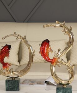 Tượng cá Koi bằng đồng nguyên chất