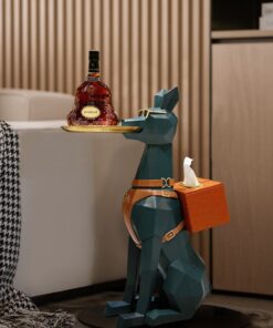 Tượng chó bồi bàn kết hợp hộp khăn giấy đẹp