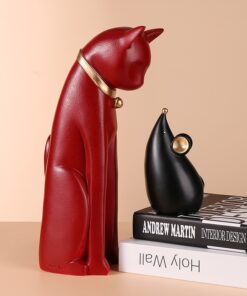 Tượng mèo và chuột để bàn đáng yêu