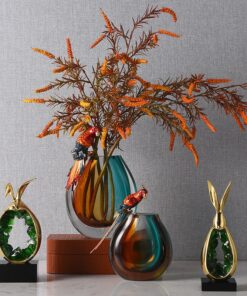 Bình hoa thủy tinh chim vẹt