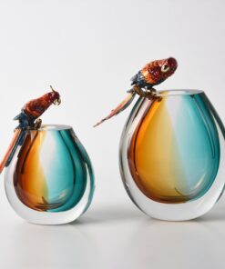 Bình hoa thủy tinh chim vẹt