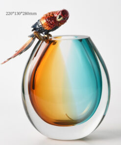 Bình hoa thủy tinh chim vẹt