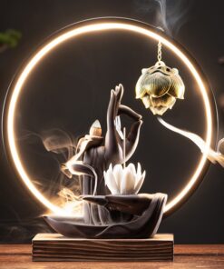 Thác khói trầm hương tay Phật